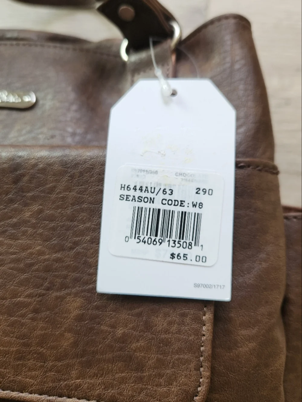 MultiSac Brown Nia Large Shopper Shoulder Purse Bag Faux Leather Nwt - Picture 11 of 15